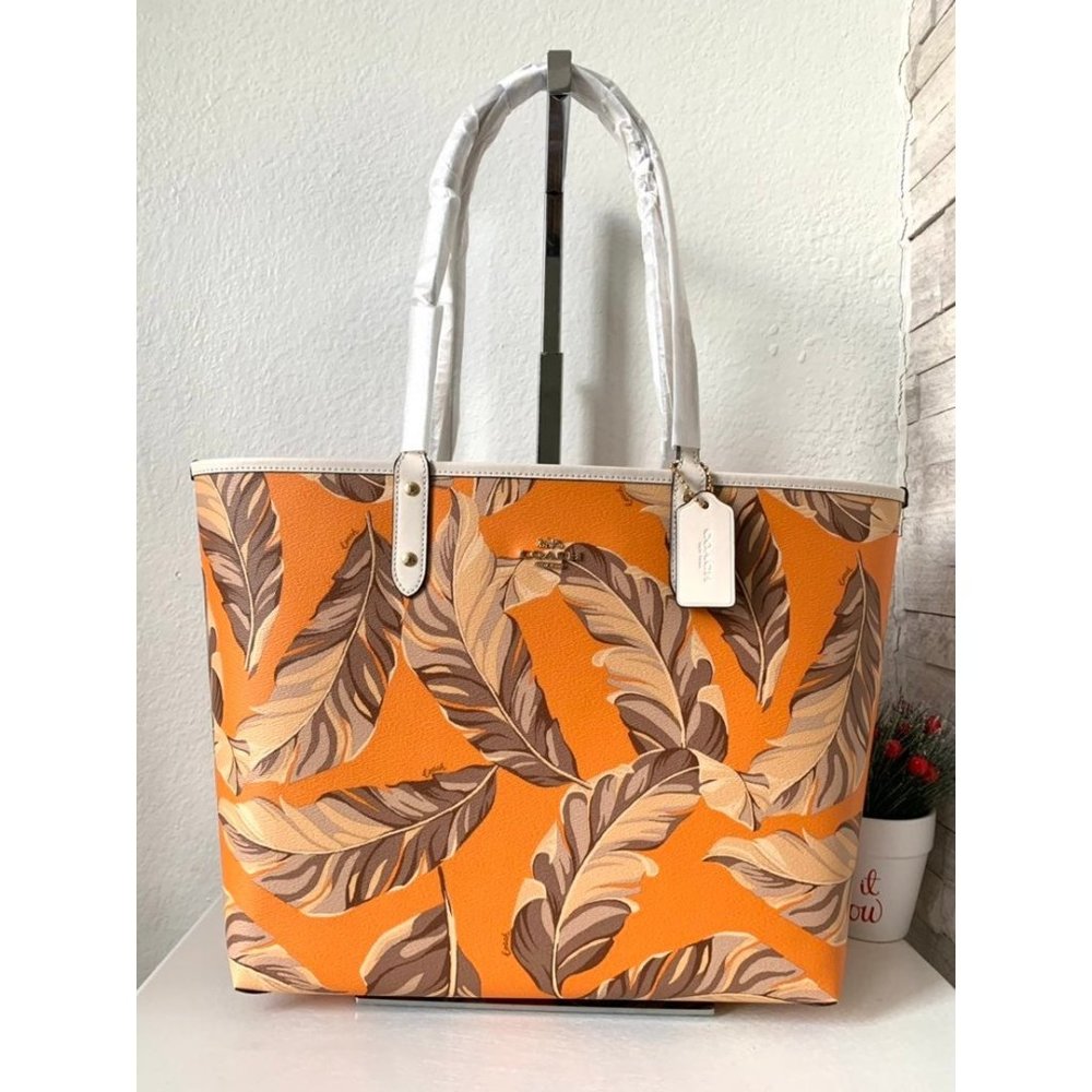Coach Reversible City Tote Tropical Print